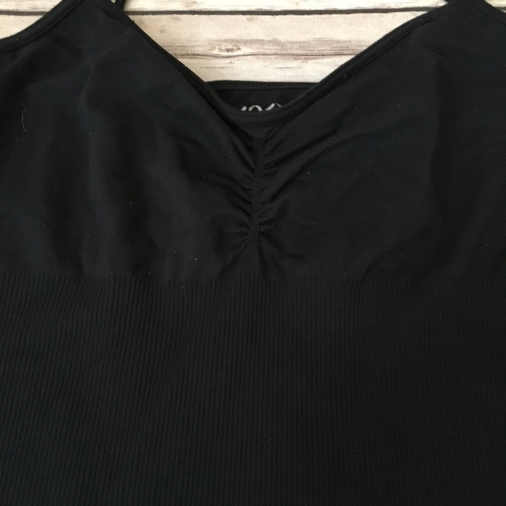 Black Ribbed Ruched Front Cami - Picture 3 of 5